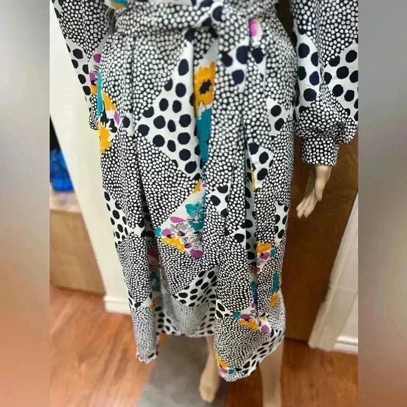 Vintage mod David Brown California caftan tunic Lounger maxi Dress-M - Picture 10 of 16